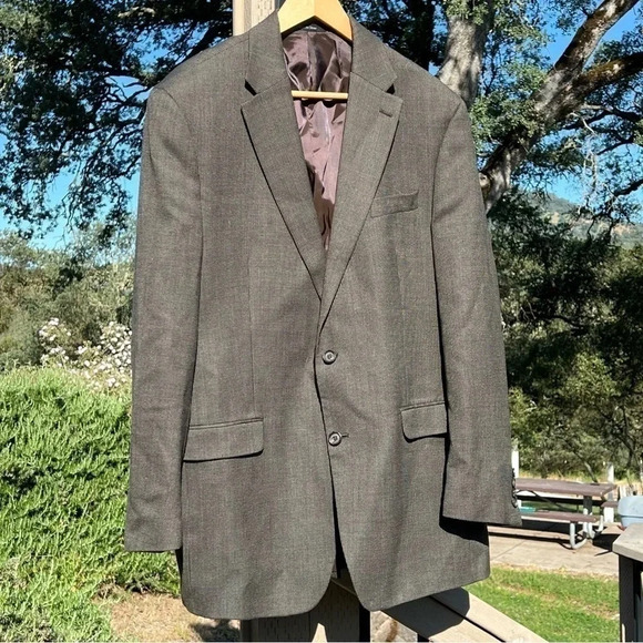Lauren Ralph Lauren Green Label 100% Wool Two Button Blazer Jacket Nailhead 44L - Picture 1 of 11
